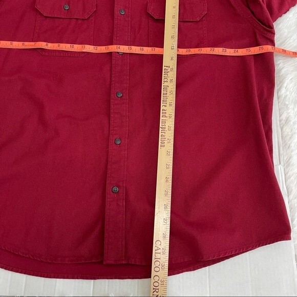 Wrangler Premium Quality Comfort Flex Red Shirt Button Up Western Ranch Size 2XL - Picture 9 of 10
